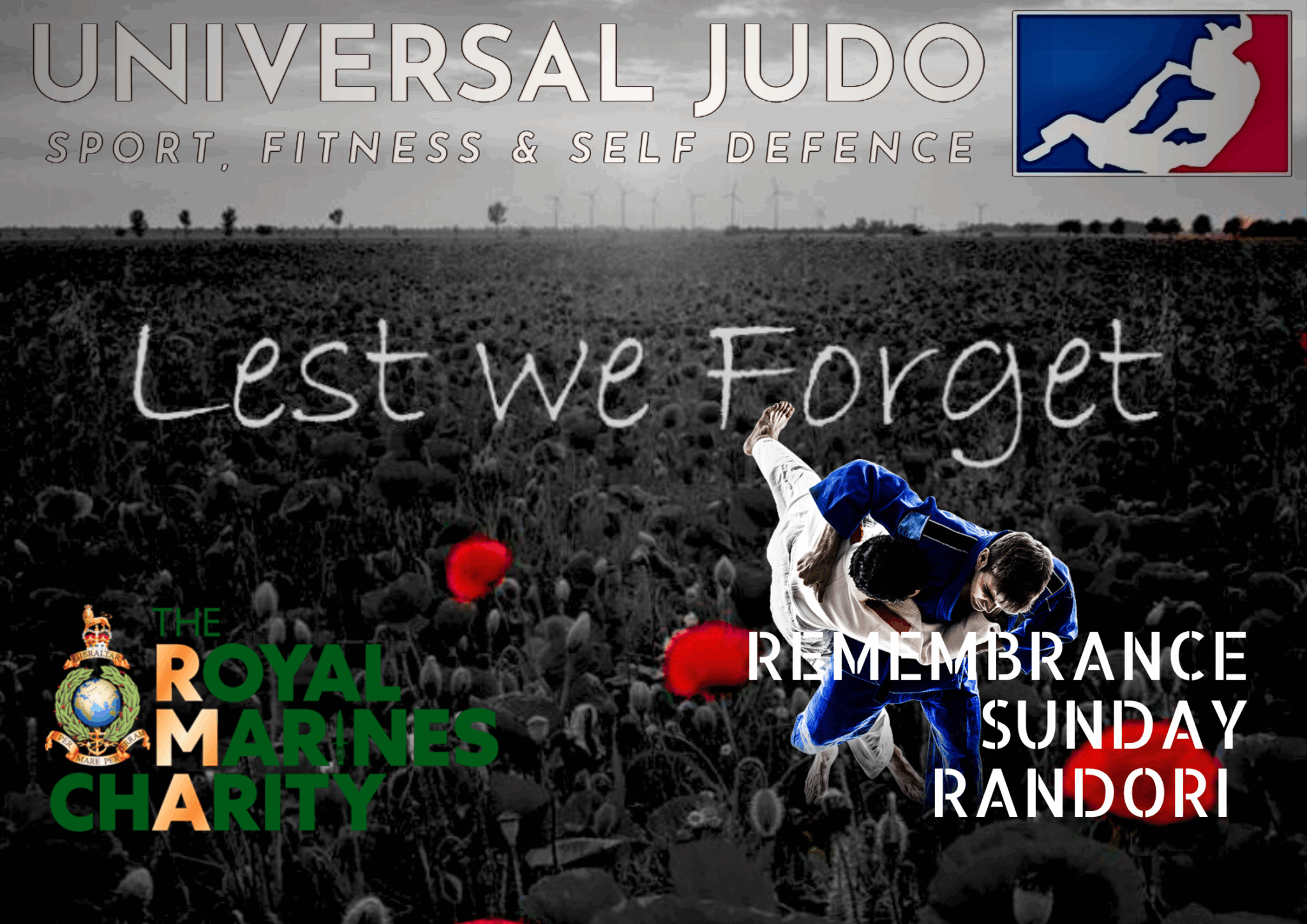 UNIVERSAL JUDO ACADEMIES HOST A REMEMBRANCE SUNDAY RANDORI TO RAISE MONEY FOR THE ROYAL MARINES CHARITY.