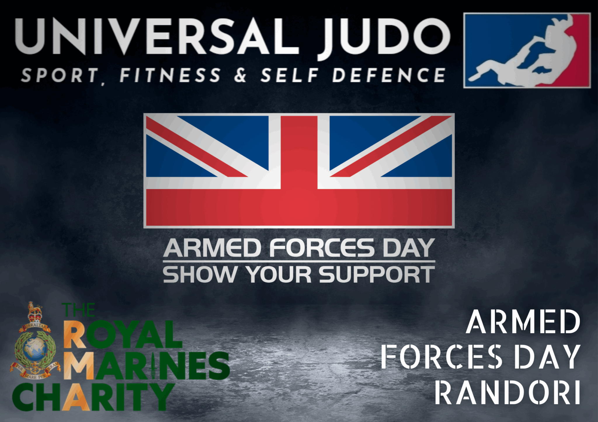 UNIVERSAL JUDO ACADEMIES HOST AN ARMED FORCES DAY RANDORI TO RAISE MONEY FOR THE ROYAL MARINES CHARITY.