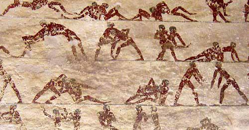 Ancient wrestling artwork